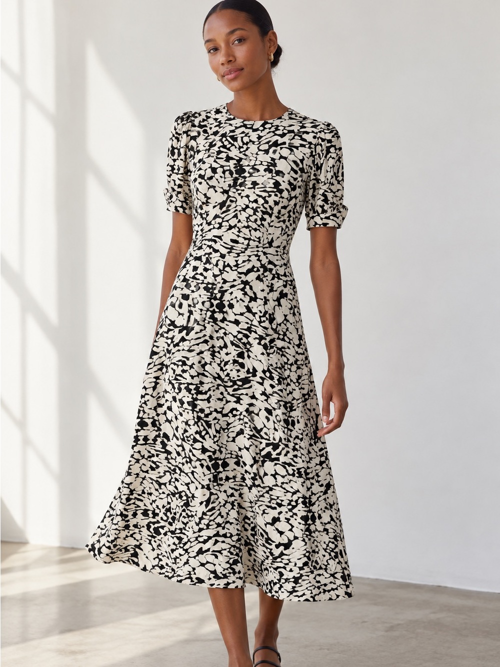 Wray Neighborhood Graphic Animal Midi Dress XS 40s Inspired